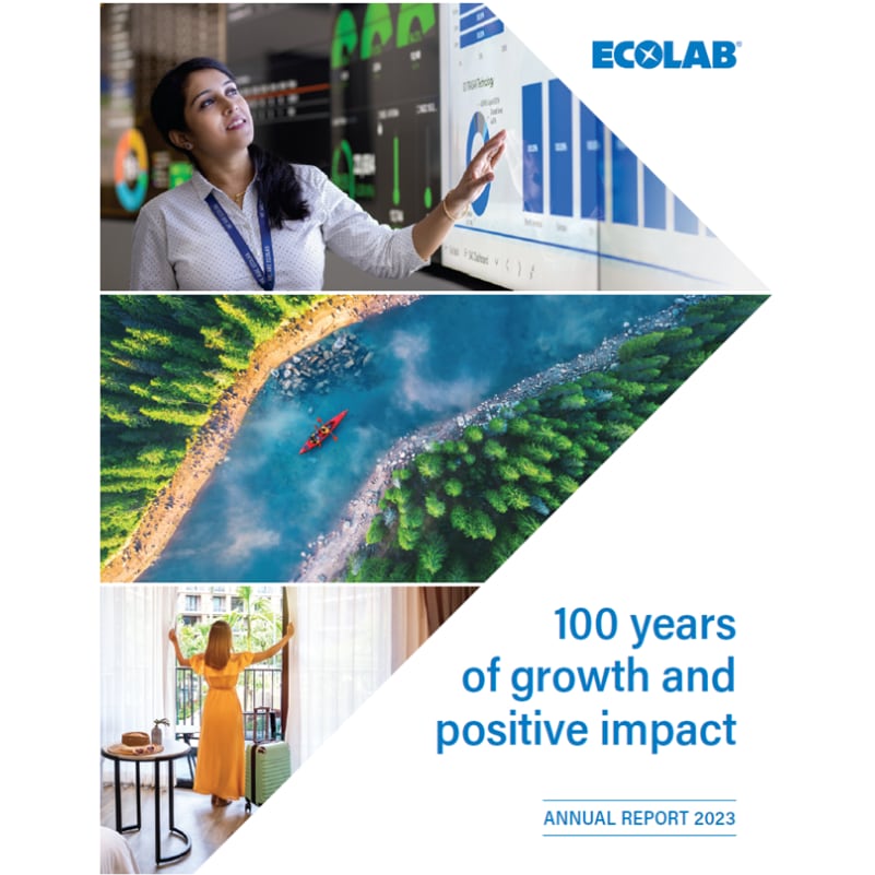 2023 Ecolab Annual Report Cover 