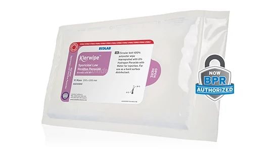 Klerwipe™ Sporicidal Low Residue Peroxide - Pouch Wipes 